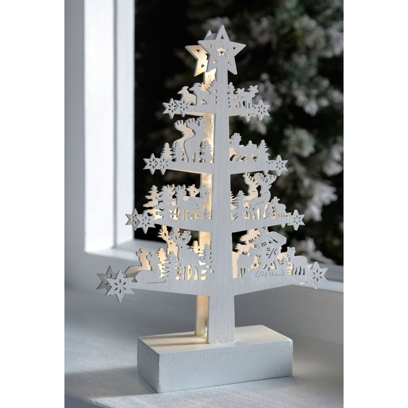 25.5cm Wood Animals Lighted Holiday Shaped Ornament