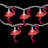 10-Count Pink Flamingo Summer Patio String Light Set 7.25ft White Wire