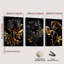 Impression sur toile 3 pièces Glam Black & Gold Rose pour un espace de vie moderne-460040959