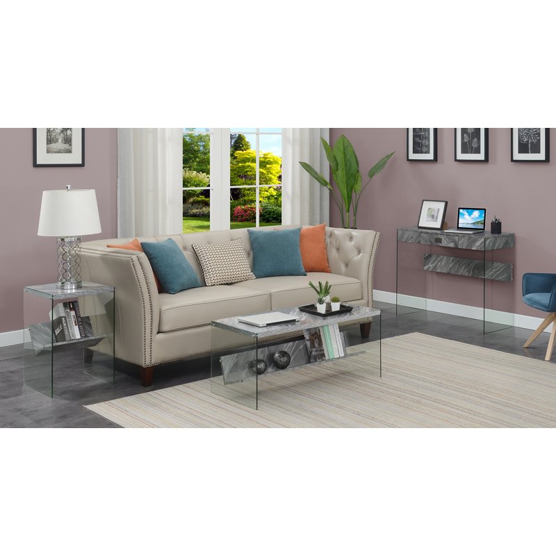 Allegonda Single Coffee Table, Gray Marble