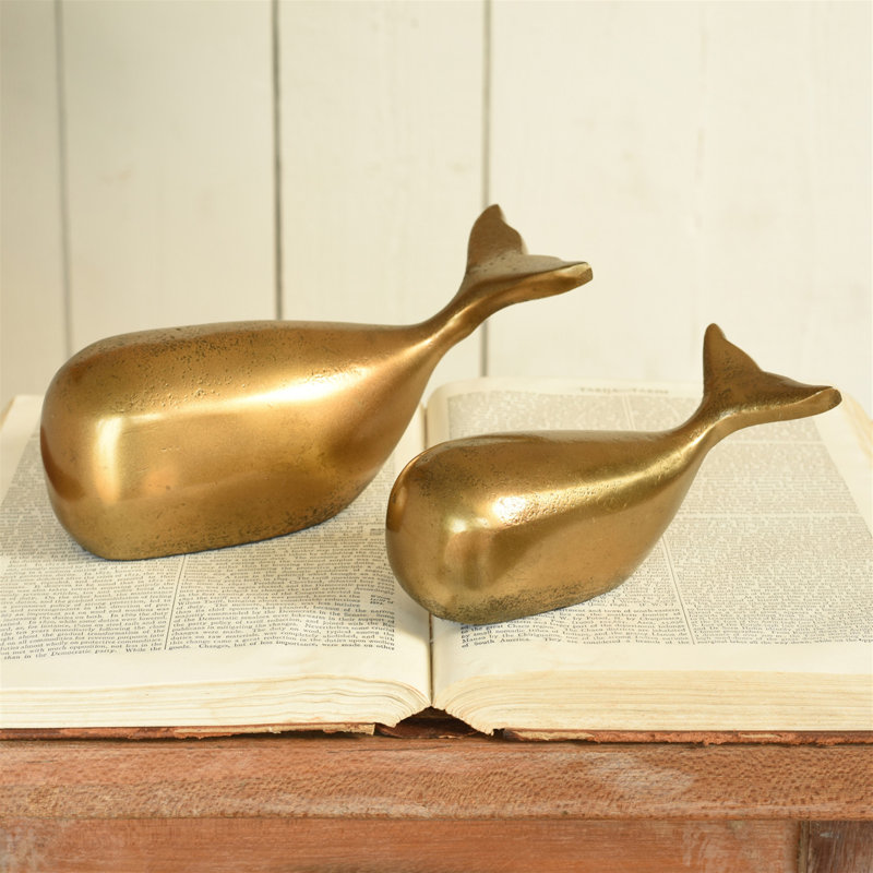 Deusenburg Brass Melville Whale, H 3,25 po x l 7 po x P 2,25 po