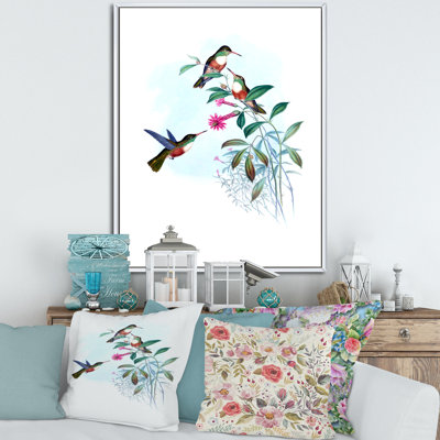 Colibri rétro IV - peinture sur toile