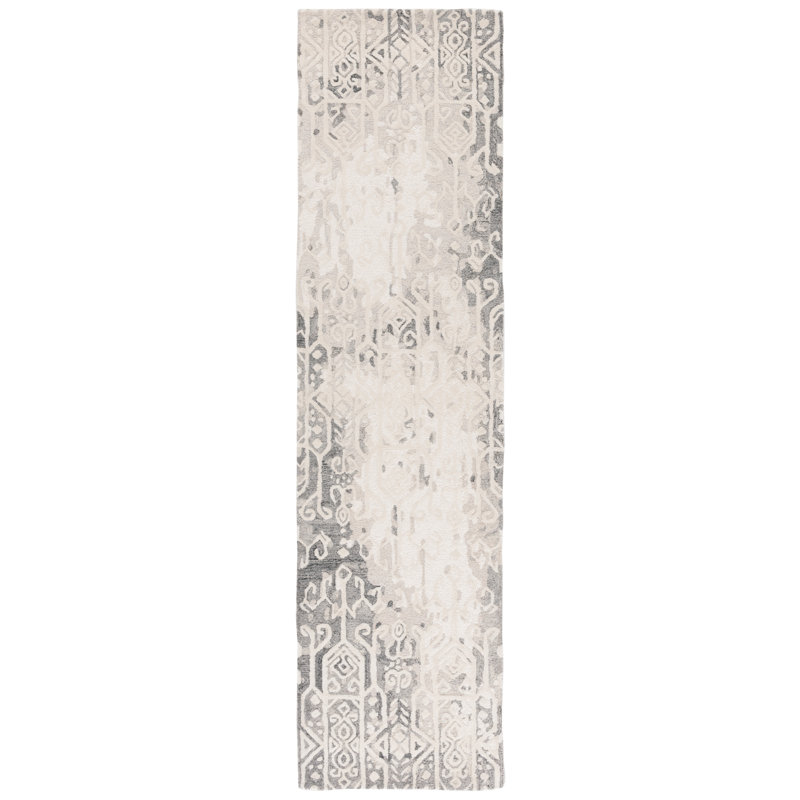 Ebony Hand Tufted Wool Pile Southwestern Rug, Runner 2'3" x 9'