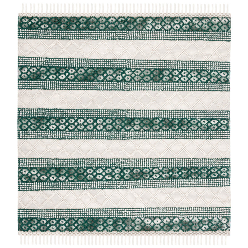 Tapis rayé en laine Natura, Carré 6 pi