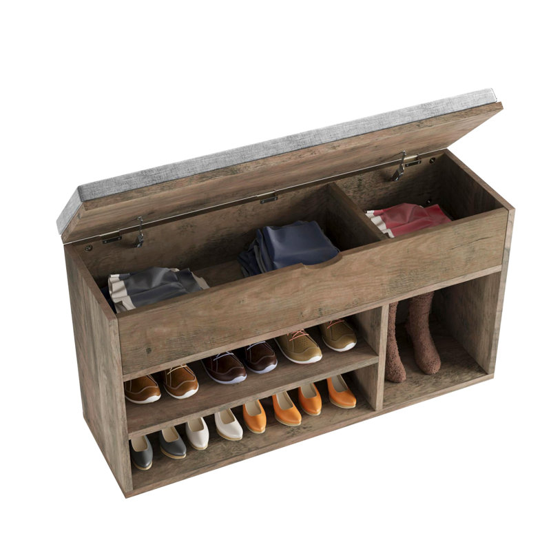 Banc de rangement pour chaussures, Brun