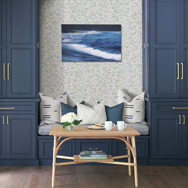 Rouleau de papier peint l 33 pi x l 20,5 po floral trail Thea, Vert