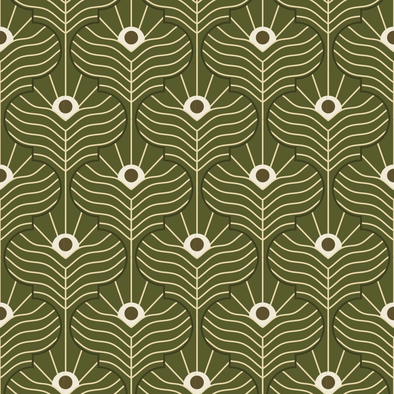 Rouleau de papier peint marocain L 10 pi x l 24 po, Olive, Premium Paper