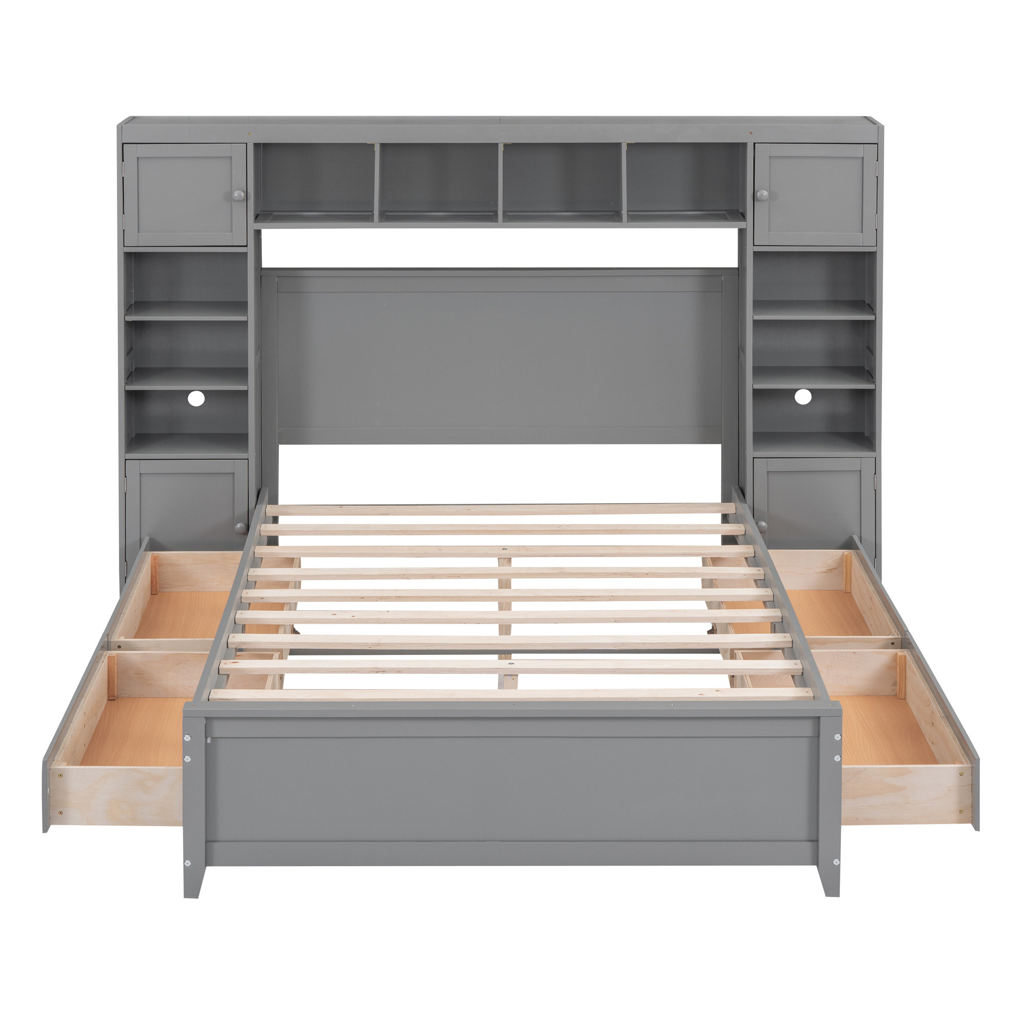 Full size store espresso bed frame