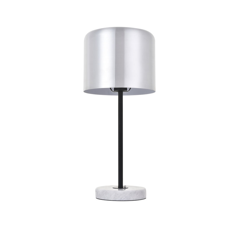 Goolsby Metal Lamp, Black/White, Brushed Nickel