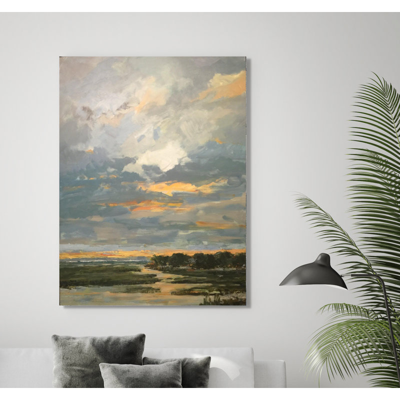 Abstract Print by John Beard, Black Framed Canvas, 24" H x 20" W x 1.75" D