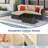  6-Piece Outdoor Rattan Patio Set with Fire Pit Table-2139026096