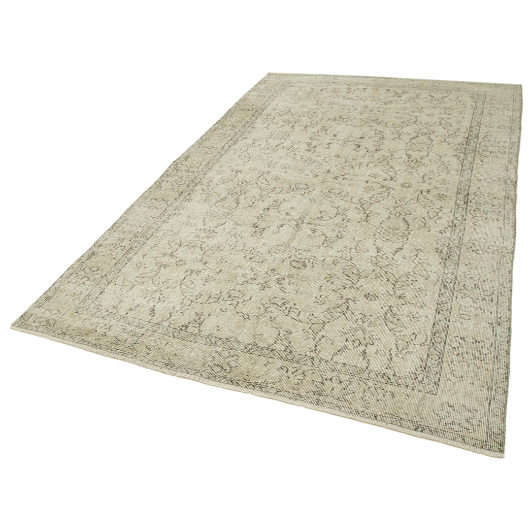 Vintage Beige Vintage Wool Handmade Area Rug