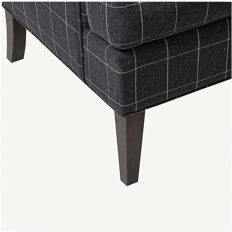 Méridienne simple avec dossier ailé et chaise longue de salon confortable, Gris anthracite, Brun