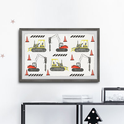 Januario Bulldozer and Drill Duo Framed Print