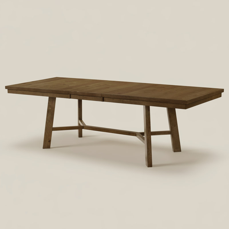 Oaklyn Modern Extendable Rectangular Dining Table Set, Brown, 9 Pieces: Table, 8 Chairs