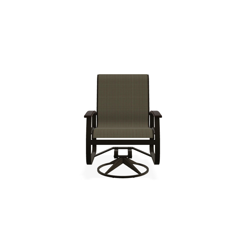 Belle Isle Outdoor Dining Armchair, Brown Sunbrella® Tweed, Kona P10, Textured Beachwood