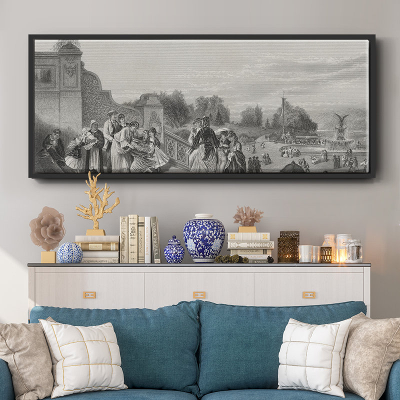 The Terrace, Central Park - toile encadrée, H 8 po x l 20 po
