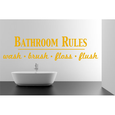 Décalcomanie murale règles de salle de bain