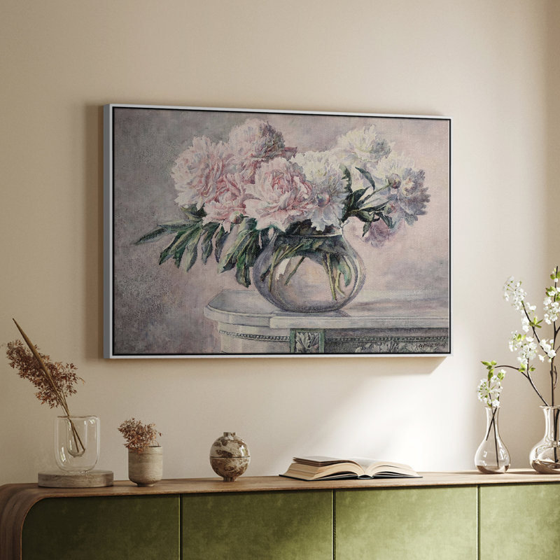 Botanique rétro - LIX, Toile encadrée flottée blanche, H 27 po x l 41 po x P 1,5 po