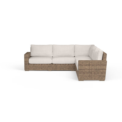 Havana 106.5 " W L-Shaped Wicker Patio Sectional with Cushions