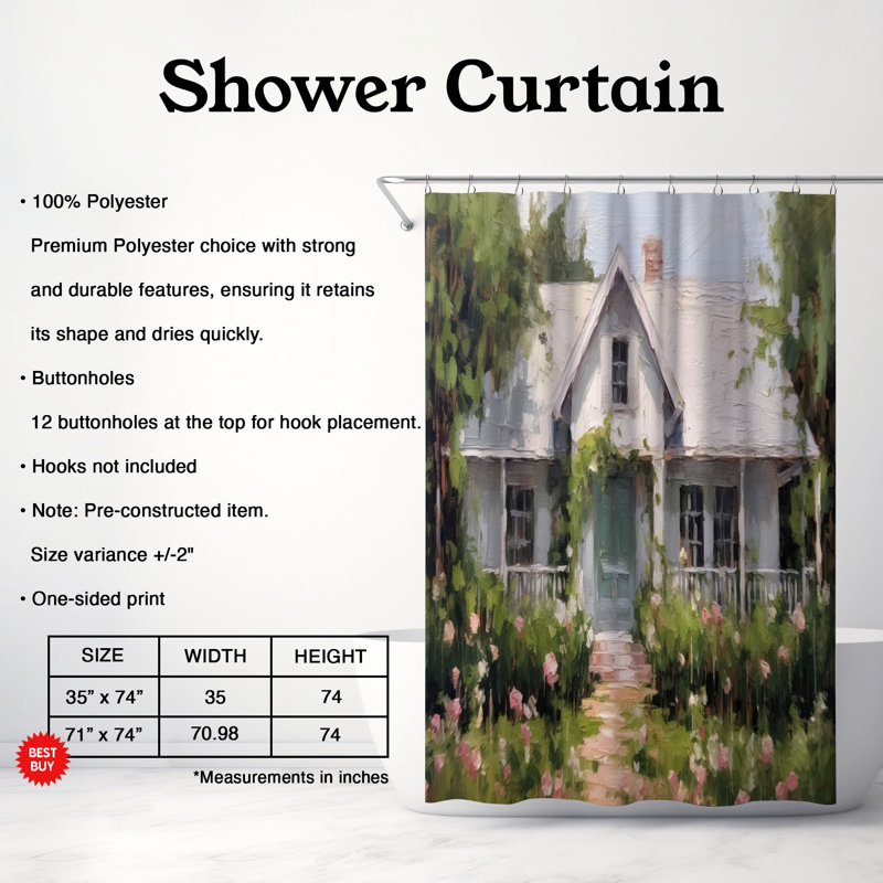 Rideau de douche Fulgenzia, H 74 po x l 71 po