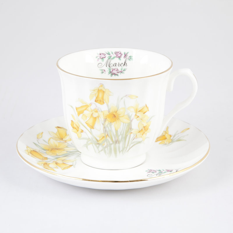 Flowers Of The Month Bone China Teacup and Saucer