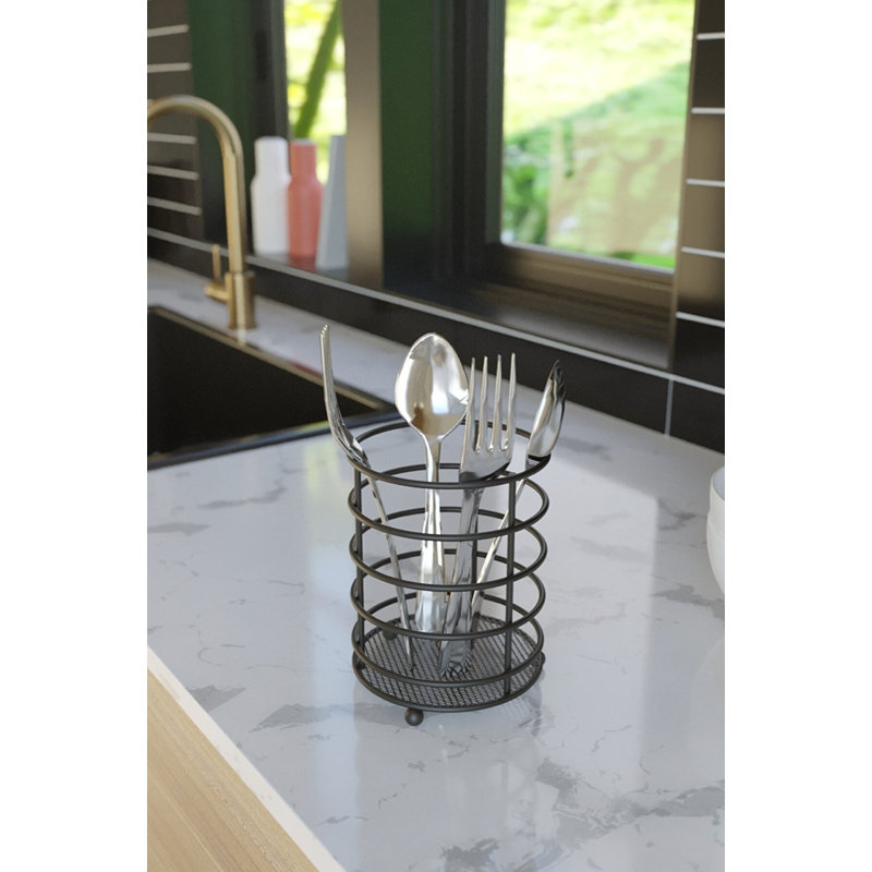 Metal Round Flatware Caddy