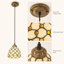 Luminaire suspendu 1 lumière de style Tiffany avec détails en verre ambré