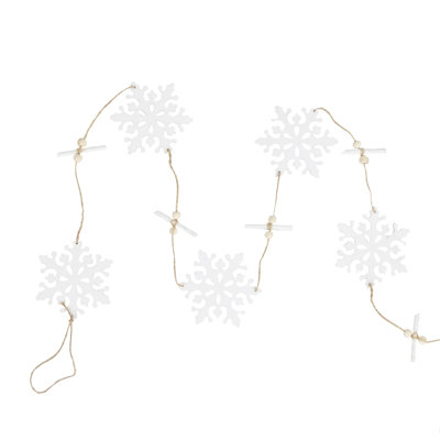 4' Snowflake Jute Rope Christmas Garland