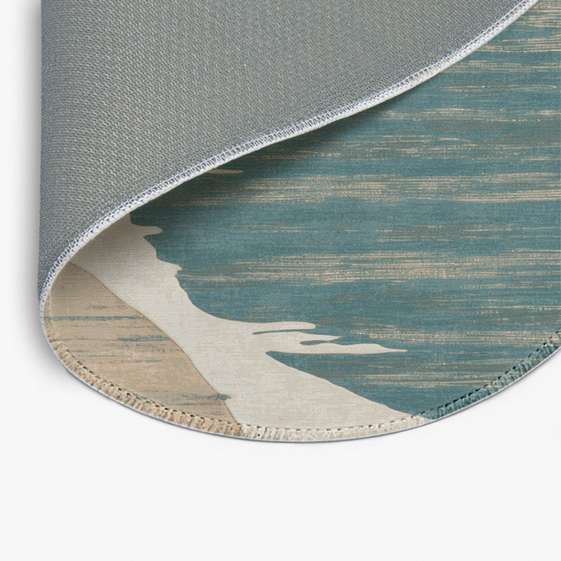Tapis intérieur et extérieur gris Watercolor, Rond 5 pi
