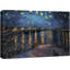 Célèbre œuvre d'art «Starry Night over the Rhone» par Vincent Van Gogh, reproduction d'art sur toile tendue-56497620