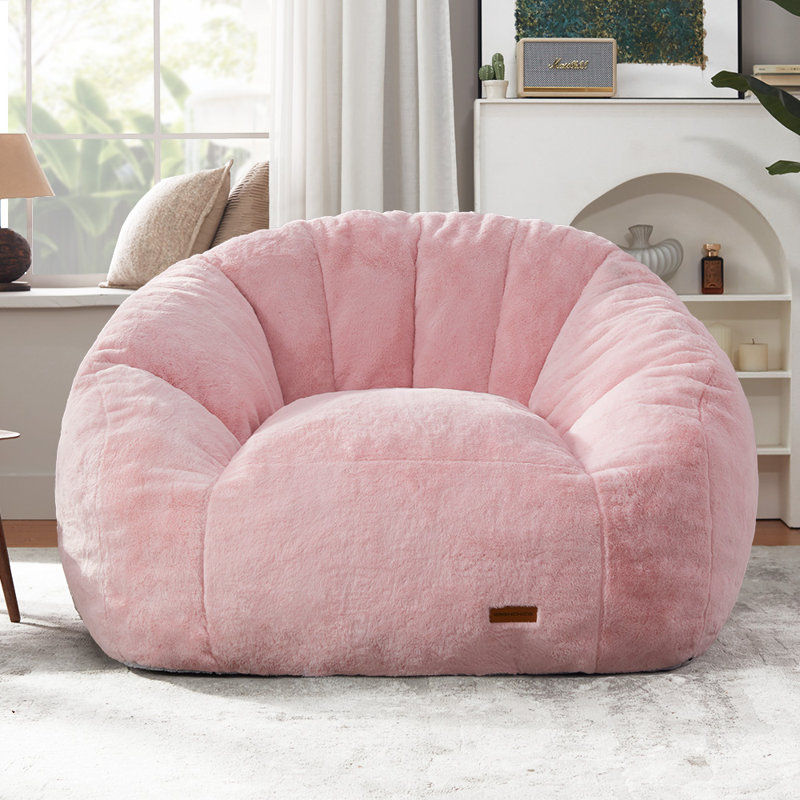 Fauteuil à billes en fausse fourrure en forme de coquillage, canapé à billes coquillage pour salon et chambre à coucher