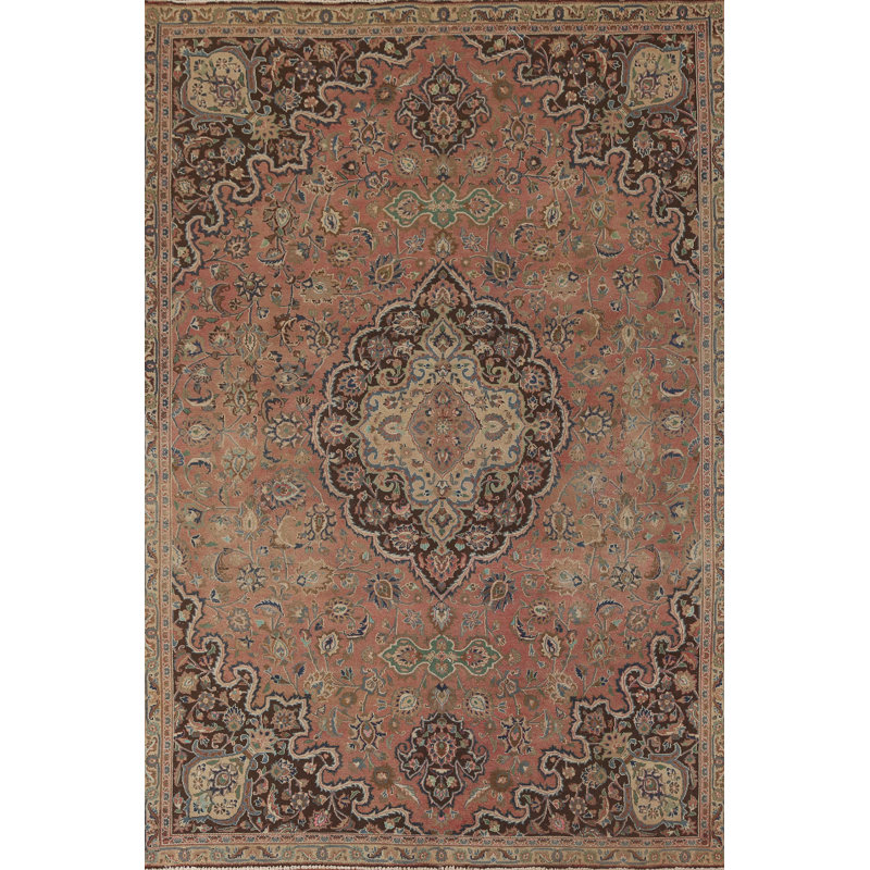Tapis traditionnel rétro à motif floral 7 x 10