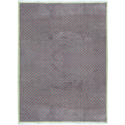 Tapis rose noué à la main de haute qualité