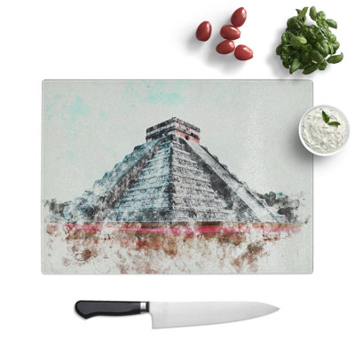 Chichen Itza in Mexico Watercolour Chopping Board