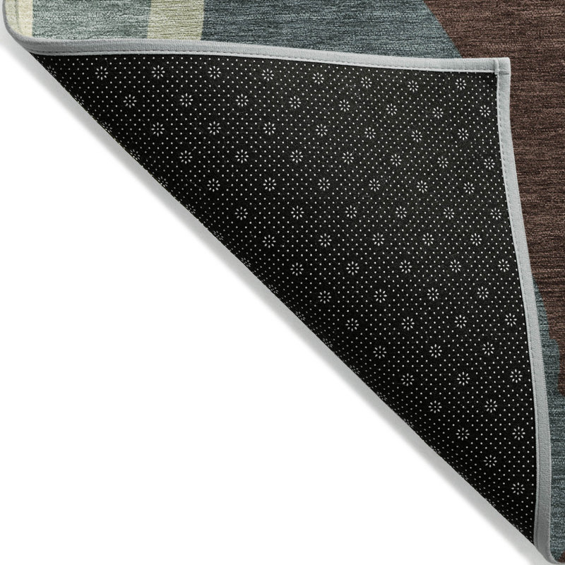 Sage Green 3' x 5' Machine Washable Synthetic Indoor/Outdoor Rug