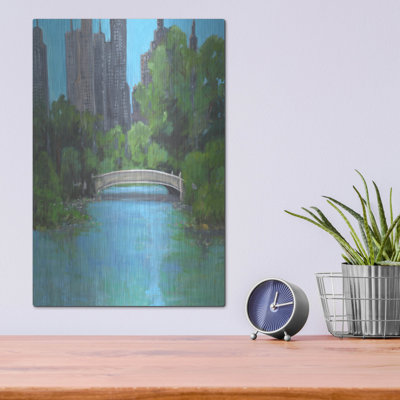 Luxe Metal Art 'City Park' by Allayn Stevens Metal Wall Art, 12" x 16"