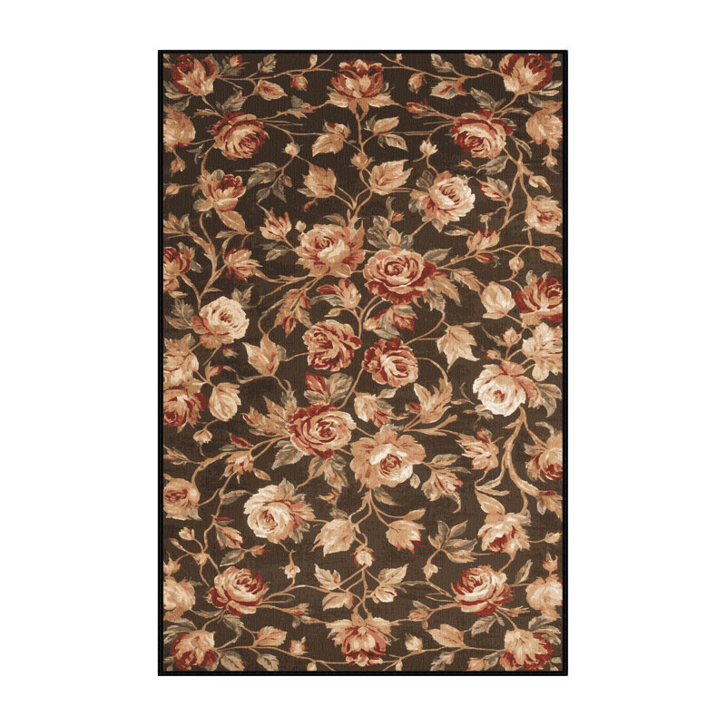 Tapis brun turc lavable à la machine, Rectangulaire 2 pi x 3 pi