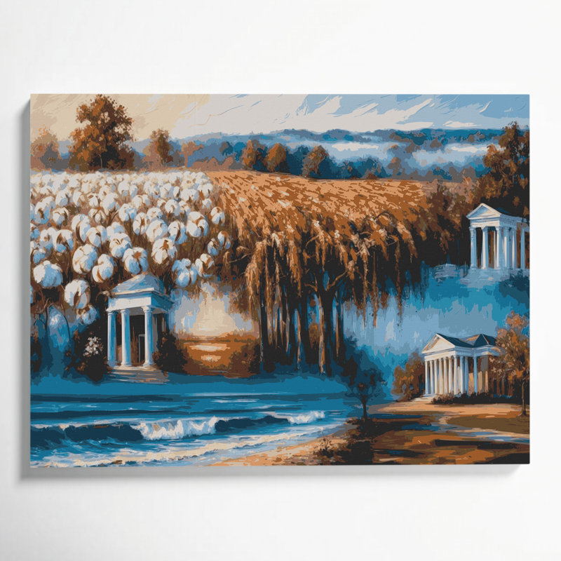 Art mural sur toile noire «USA State Alabama», H 24 po x l 36 po