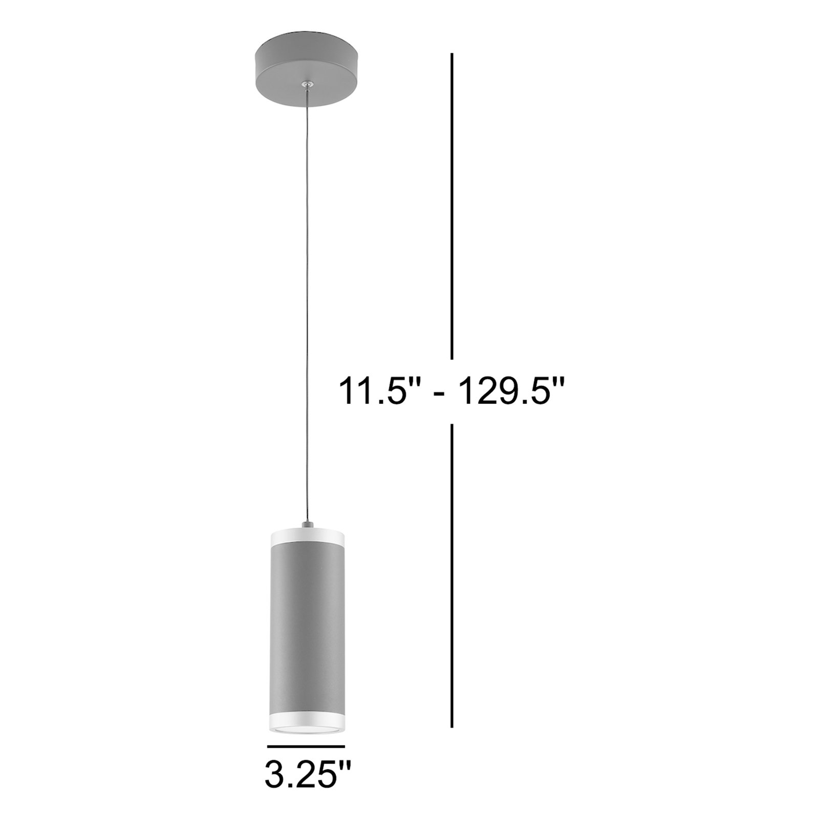 Lysiane Single Light Steel Dimmable LED Pendant