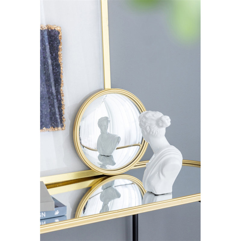 D11" Gold Round Mirror, 10.4" x 10.4"