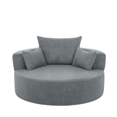 360° Swivel Chair Accent Barrel Chair Swivel Round Sofa Chair With 3 Removable Pillows For Living Room, Bedroom, Office And Hotel