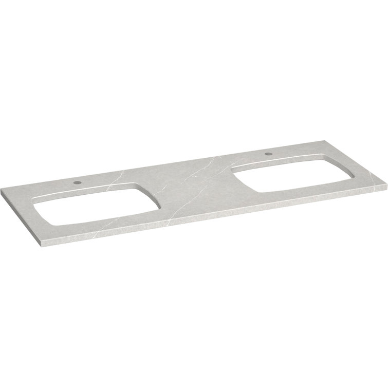 Silestone Quartz 61-In Vanity Top With Double Carillon Rectangle Cutouts
