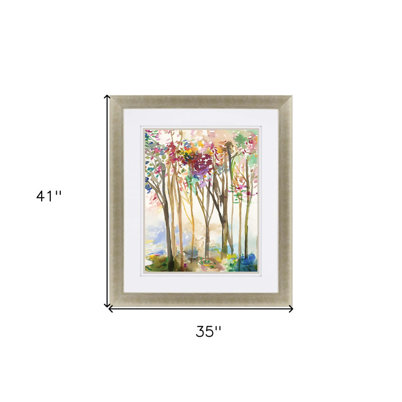 «Sunny Path III», reproduction d'art encadrée dorée