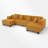 Corduroy Upholstered U-Shaped Sectional Sofa With LED Light Strip & Six Pillows-1576395583