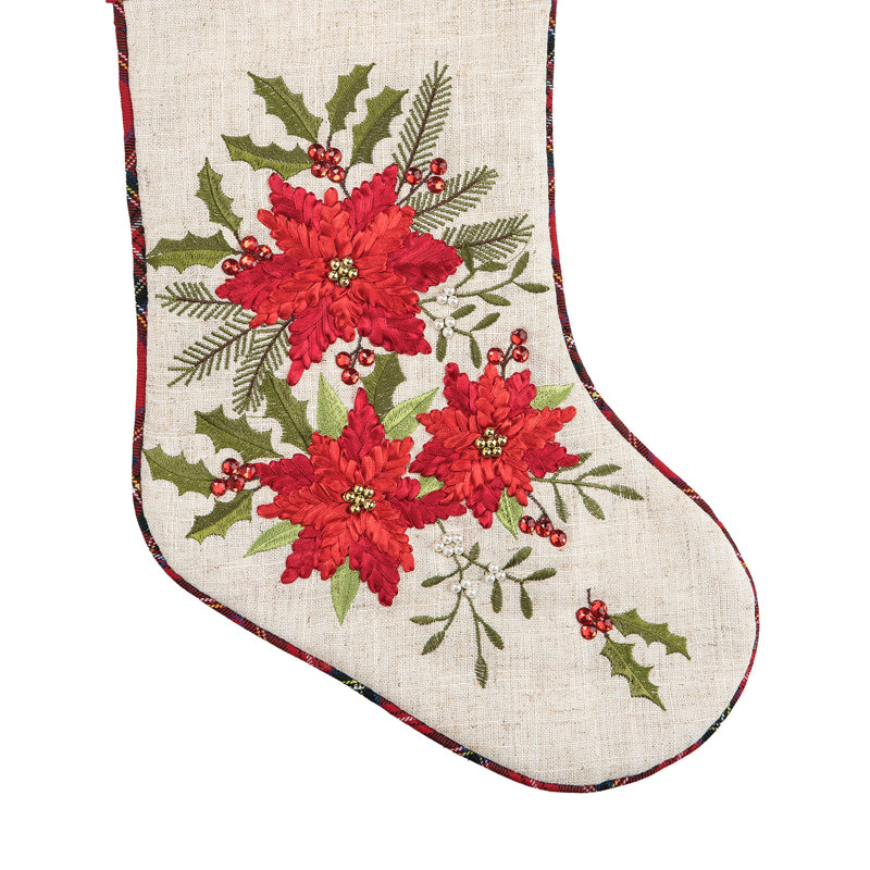 Merry Poinsettia Stocking