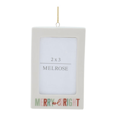 Merry & Bright Photo Frame Ornament Set of 6 – 3"L x 4.25"H