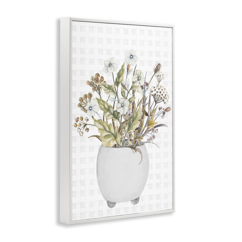 Fleurs givrées encadrées par Janice Gaynor, Estampe numérique encadrée blanc bord de mer, H 24 po x l 16 po