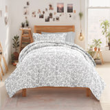 8-PC College Dorm Twin XL Bedding Bundle - Comforter Set, Sheet Set, Pillows and Laundry Bag