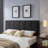 King Sized Headboard With Piped Edges And Waffle In Fabric Cover Adjustable Height Sophisticated Tufting-301344480